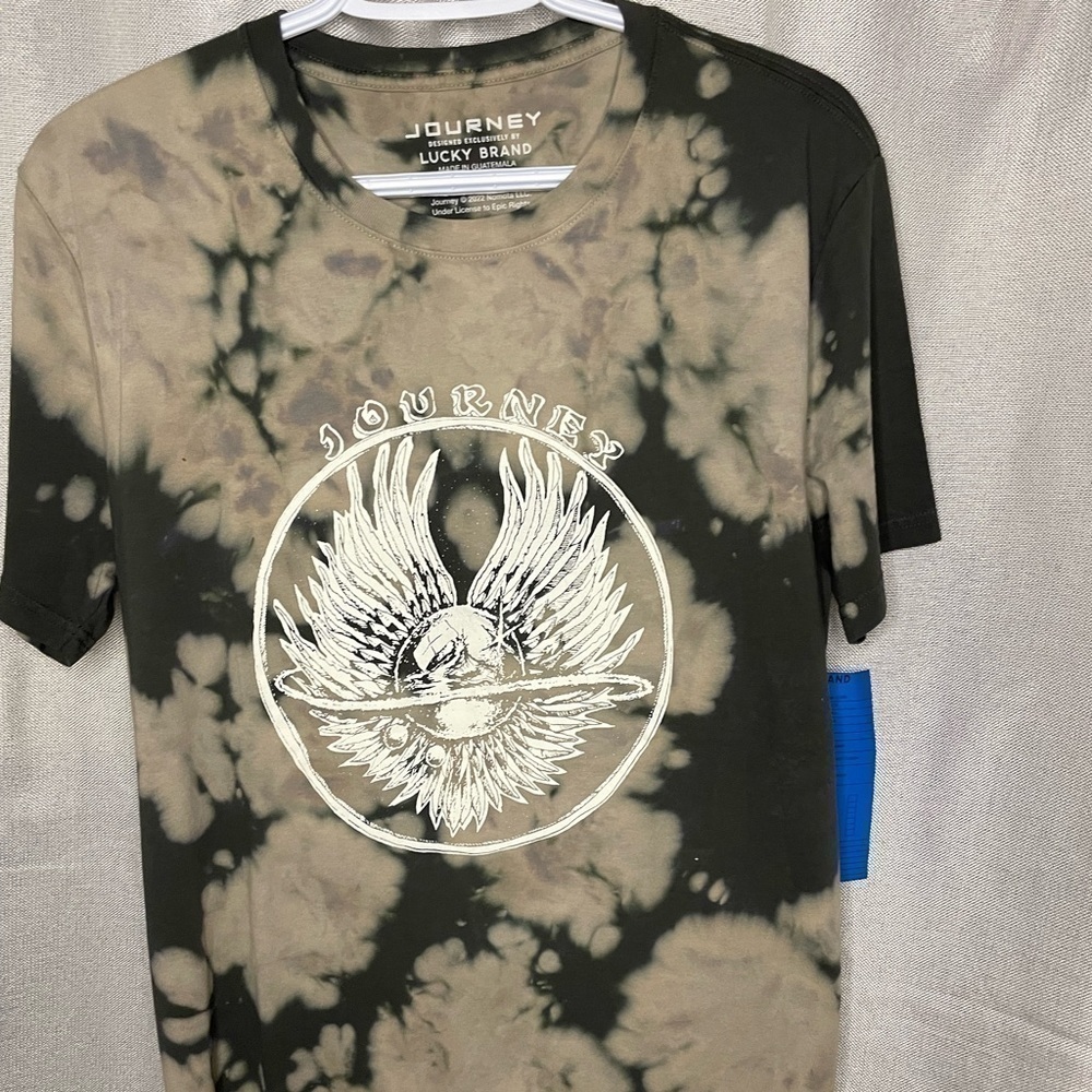 LUCKY BRAND Journey Mens Tour Logo Graphic Printed T Shirt Tie dye Med